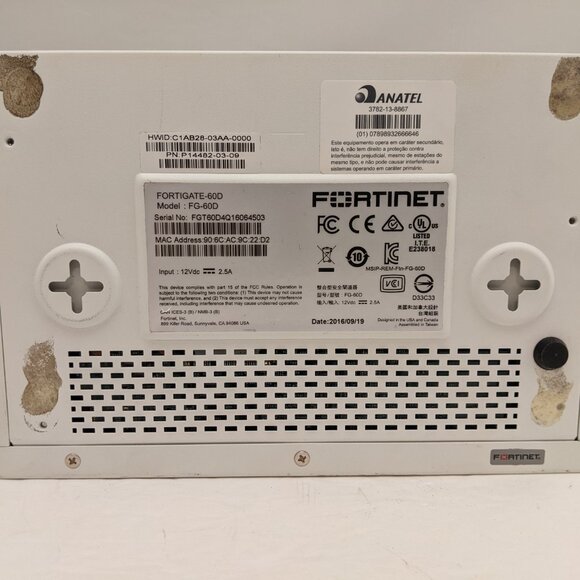 FORTINET FortiGate 60D Network Appliance FG-60D | P14482-03-09 - Picture 7 of 9
